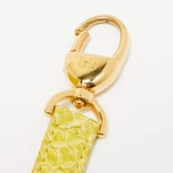 Pre Owned Dior Yellow Python Mini Lady Dior Tote