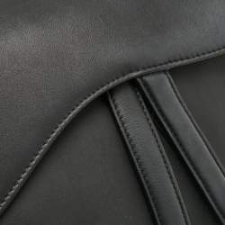 Pre Owned Dior Black Leather Saddle Bag