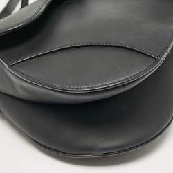 Pre Owned Dior Black Leather Saddle Bag