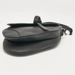 Pre Owned Dior Black Leather Saddle Bag