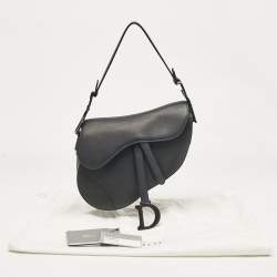 Pre Owned Dior Black Leather Saddle Bag