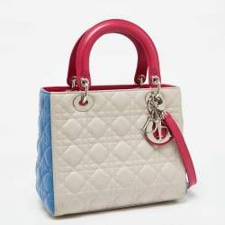 Dior Multicolor Cannage Leather Medium Lady Dior Tote