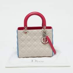 Dior Multicolor Cannage Leather Medium Lady Dior Tote