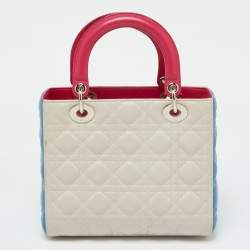 Dior Multicolor Cannage Leather Medium Lady Dior Tote