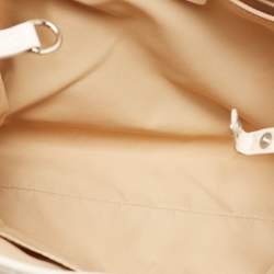 Dior White/Beige Diorissimo Nylon and Leather Lovely Bag