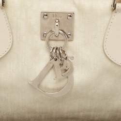 Dior White/Beige Diorissimo Nylon and Leather Lovely Bag