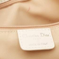 Dior White/Beige Diorissimo Nylon and Leather Lovely Bag