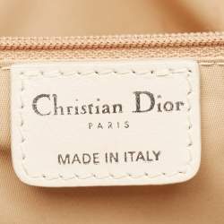 Dior White/Beige Diorissimo Nylon and Leather Lovely Bag