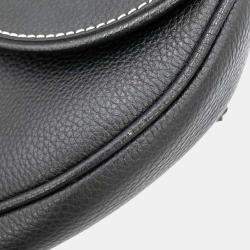 Christian Dior Leather Black Saddle Body Bag