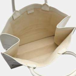 Christian Dior Leather White Black Dior Book Tote Large Bag