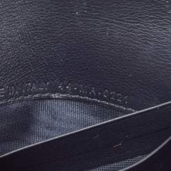 Pre Owned Dior Navy Blue Oblique Canvas and Leather Saddle Wallet