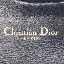 Pre Owned Dior Navy Blue Oblique Canvas and Leather Saddle Wallet