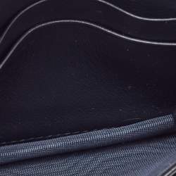 Pre Owned Dior Navy Blue Oblique Canvas and Leather Saddle Wallet