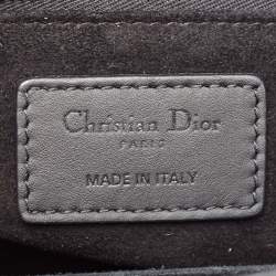 Pre Owned Dior Black Cannage Leather Ultra Matte Medium Lady Dior Tote