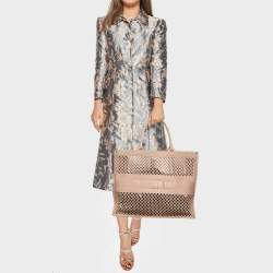Dior Old Rose Mesh Embroidered Canvas Large Book Tote