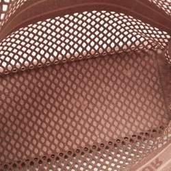 Dior Old Rose Mesh Embroidered Canvas Large Book Tote