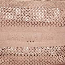 Dior Old Rose Mesh Embroidered Canvas Large Book Tote