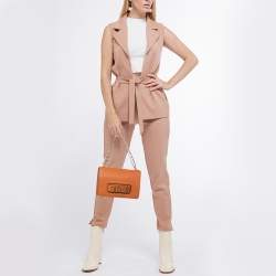 Pre Owned Dior Orange Leather J'Adior Chain Flap Bag