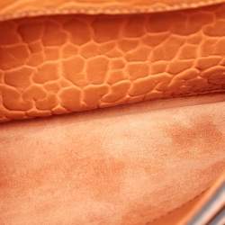 Pre Owned Dior Orange Leather J'Adior Chain Flap Bag