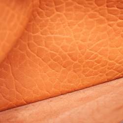 Pre Owned Dior Orange Leather J'Adior Chain Flap Bag