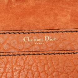 Pre Owned Dior Orange Leather J'Adior Chain Flap Bag