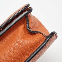 Pre Owned Dior Orange Leather J'Adior Chain Flap Bag