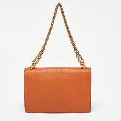 Pre Owned Dior Orange Leather J'Adior Chain Flap Bag
