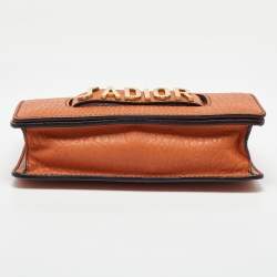 Pre Owned Dior Orange Leather J'Adior Chain Flap Bag