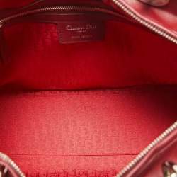 Dior Red Cannage Leather Large Lady Dior Tote