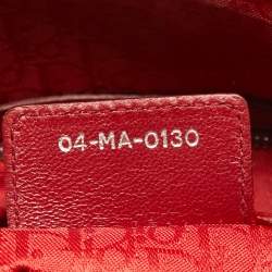 Dior Red Cannage Leather Large Lady Dior Tote