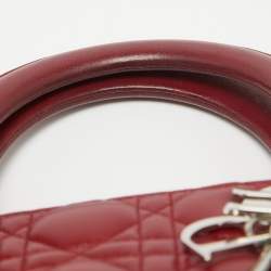 Dior Red Cannage Leather Large Lady Dior Tote