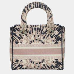 Christian Dior Medium Tie Dye Embroidery Canvas Lady D-Lite Bag
