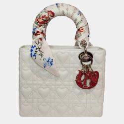 Christian Dior White Dioramour My ABCDior Lady Dior Bag