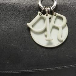Pre Owned Dior Black Printed Leather Small Be Dior Flap Top Handle Bag