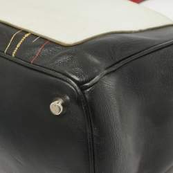 Pre Owned Dior Black Printed Leather Small Be Dior Flap Top Handle Bag