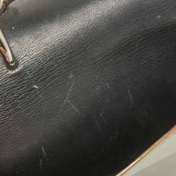 Pre Owned Dior Black Printed Leather Small Be Dior Flap Top Handle Bag