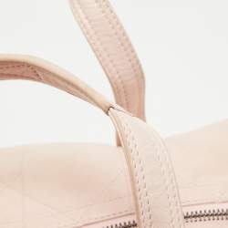 Pre Owned Dior Light Pink Cannage Soft Leather D Charm Boston Bag 