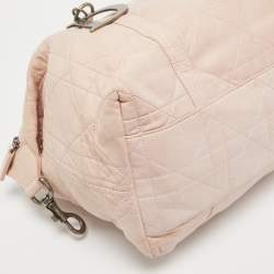 Pre Owned Dior Light Pink Cannage Soft Leather D Charm Boston Bag 