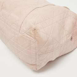 Pre Owned Dior Light Pink Cannage Soft Leather D Charm Boston Bag 