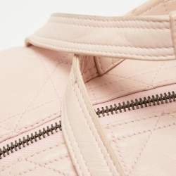 Pre Owned Dior Light Pink Cannage Soft Leather D Charm Boston Bag 