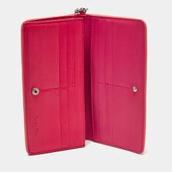 Dior Orange Cannage Leather Lady Dior Bifold Wallet