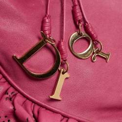 Dior Pink Leather Gipsy Ruffle Hobo