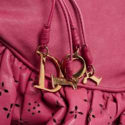Dior Pink Leather Gipsy Ruffle Hobo
