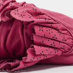 Dior Pink Leather Gipsy Ruffle Hobo
