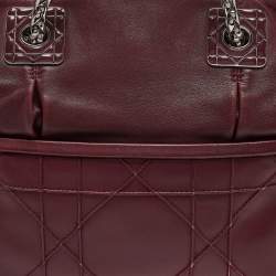 Pre Owned Dior Burgundy Cannage Leather Granville Chain Link Tote