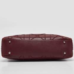 Pre Owned Dior Burgundy Cannage Leather Granville Chain Link Tote
