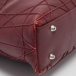 Pre Owned Dior Burgundy Cannage Leather Granville Chain Link Tote