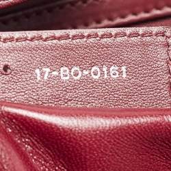 Pre Owned Dior Burgundy Cannage Leather Granville Chain Link Tote