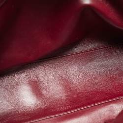 Pre Owned Dior Burgundy Cannage Leather Granville Chain Link Tote