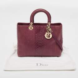 Dior Purple Python Large Lady Dior Tote